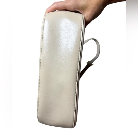 Etienne Aigner Beige Canvas & Leather Shoulder Bag – Y2K Minimalist Classic - Picture 3 of 5